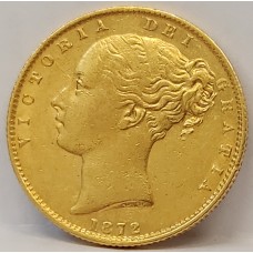 AUSTRALIA 1872 . ONE 1 SOVEREIGN . SYDNEY . GOLD